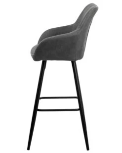 Set Of 2 Fabric Bar Chairs Grey DARIEN -Furniture Store undef src sa picid 724497 type whitesh image