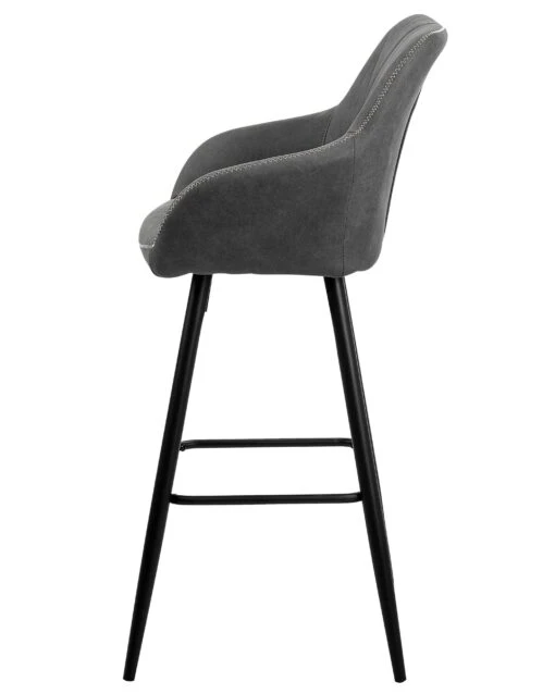 Set Of 2 Fabric Bar Chairs Grey DARIEN - Image 5