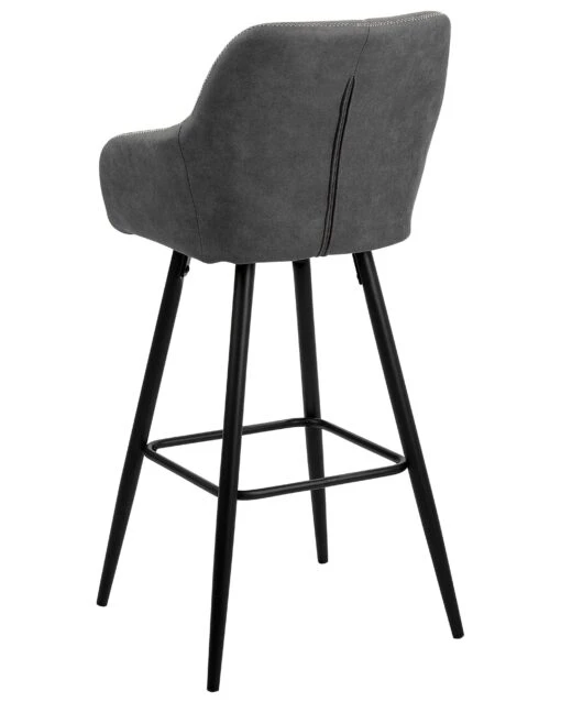 Set Of 2 Fabric Bar Chairs Grey DARIEN - Image 6