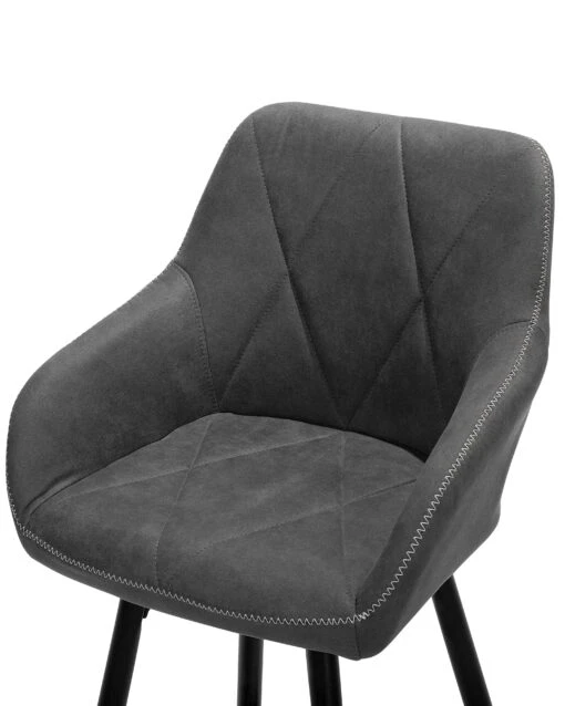Set Of 2 Fabric Bar Chairs Grey DARIEN - Image 7