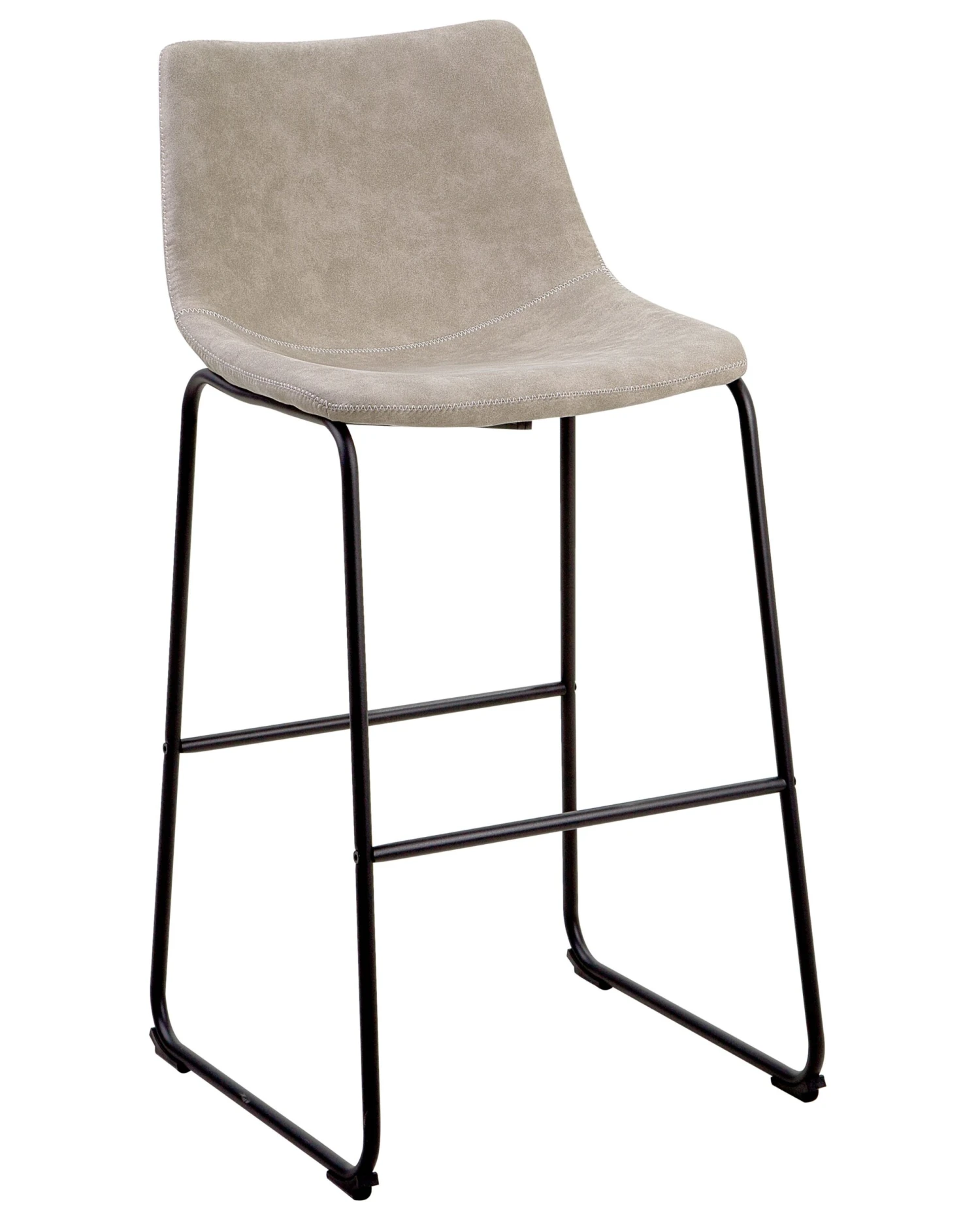 Set Of 2 Fabric Bar Chairs Beige FRANKS - Image 6