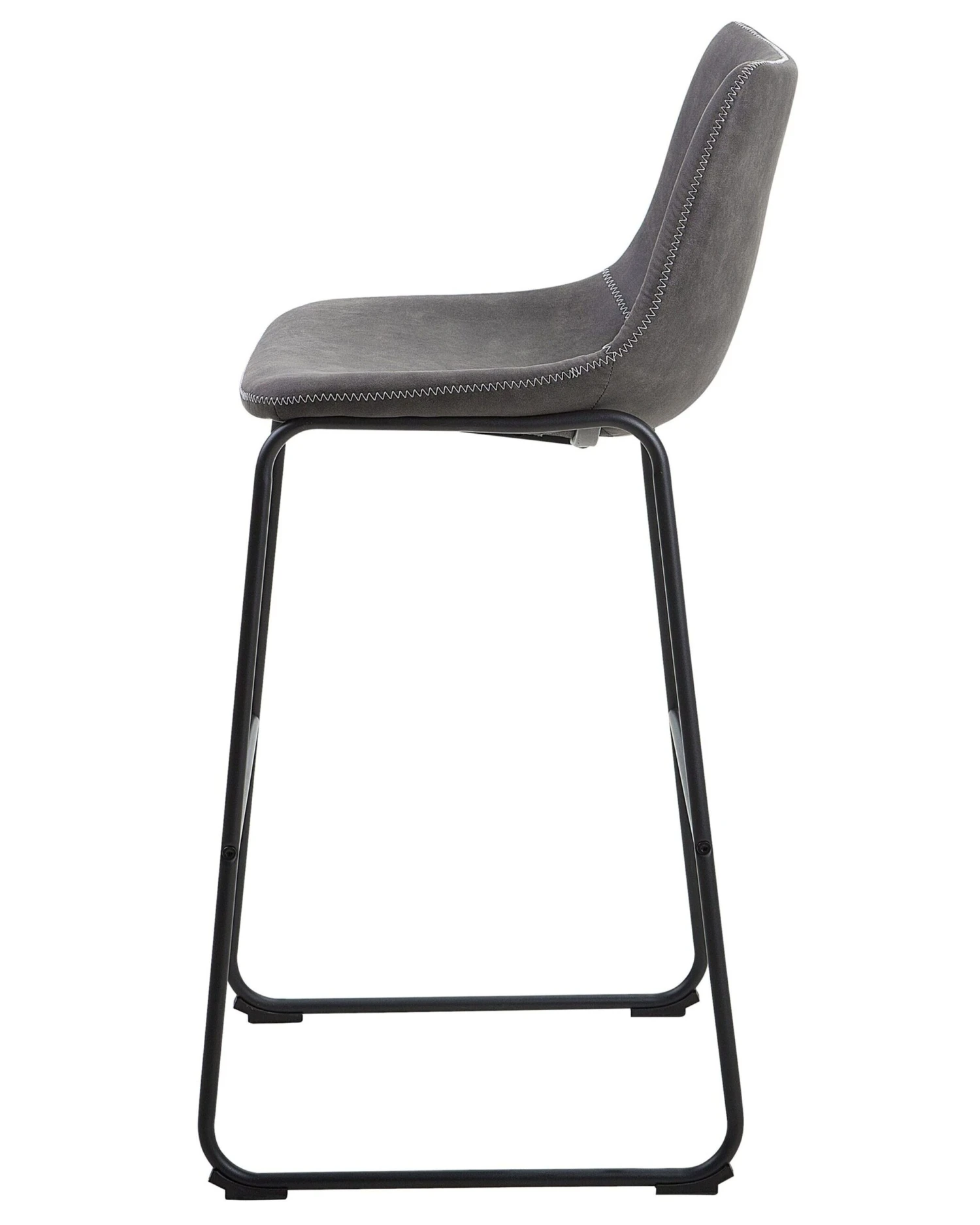 Set Of 2 Fabric Bar Chairs Grey FRANKS - Image 5