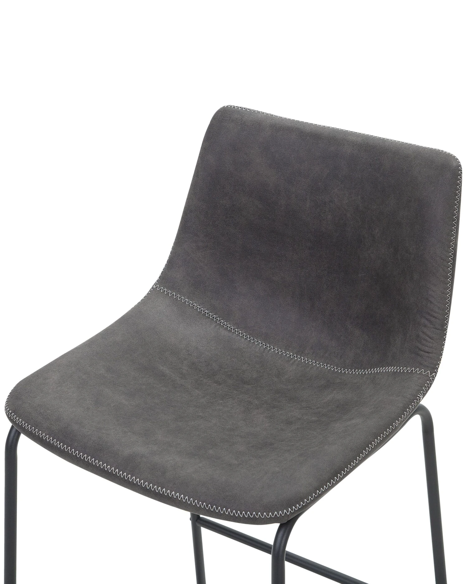 Set Of 2 Fabric Bar Chairs Grey FRANKS - Image 7