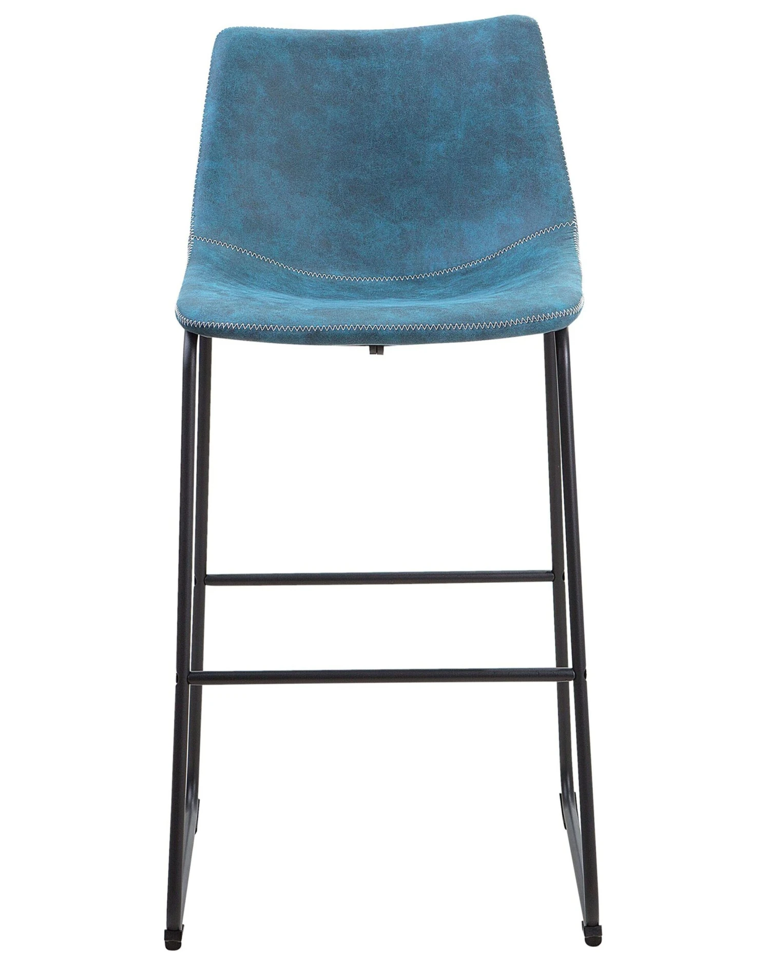 Set Of 2 Fabric Bar Chairs Blue FRANKS - Image 4