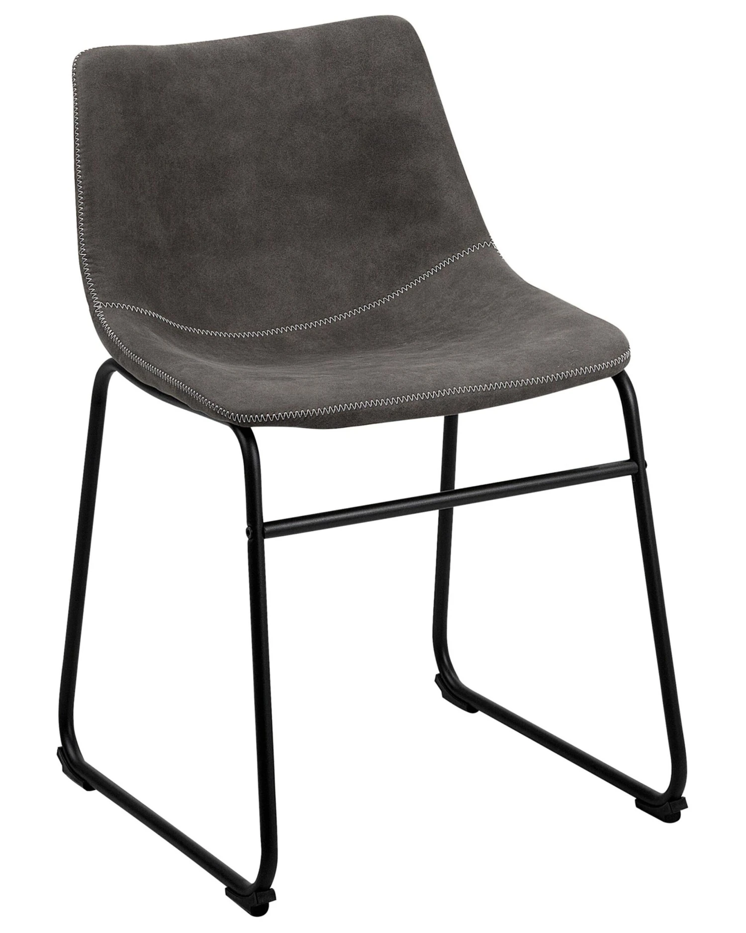 Set Of 2 Fabric Dining Chairs Grey BATAVIA - Image 3