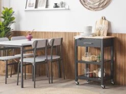 4 Seater Dining Set Grey With Black VELDEN -Furniture Store undef src sa picid 725700 type color image