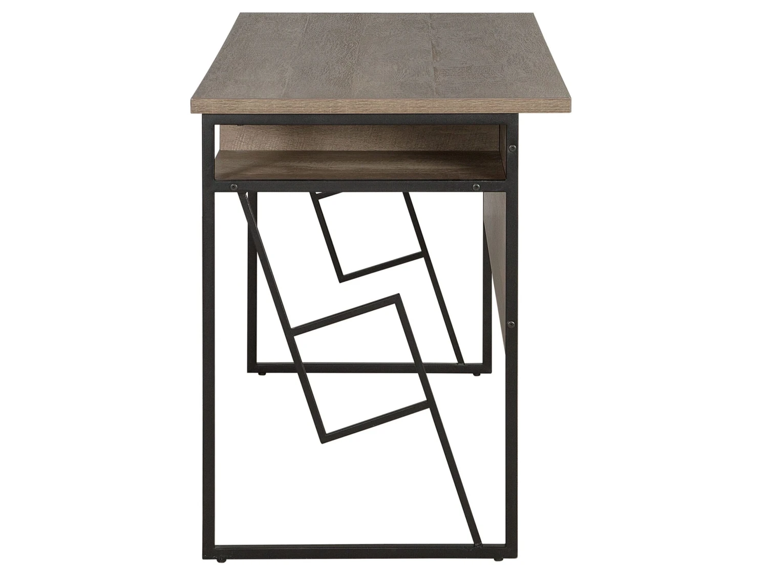 Home Office Desk With Shelf 120 X 60 Cm Dark Wood And Black FORRES - Image 5