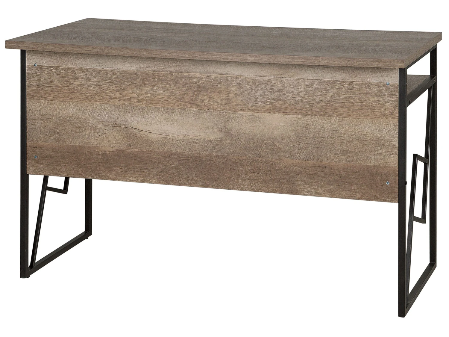 Home Office Desk With Shelf 120 X 60 Cm Dark Wood And Black FORRES - Image 6