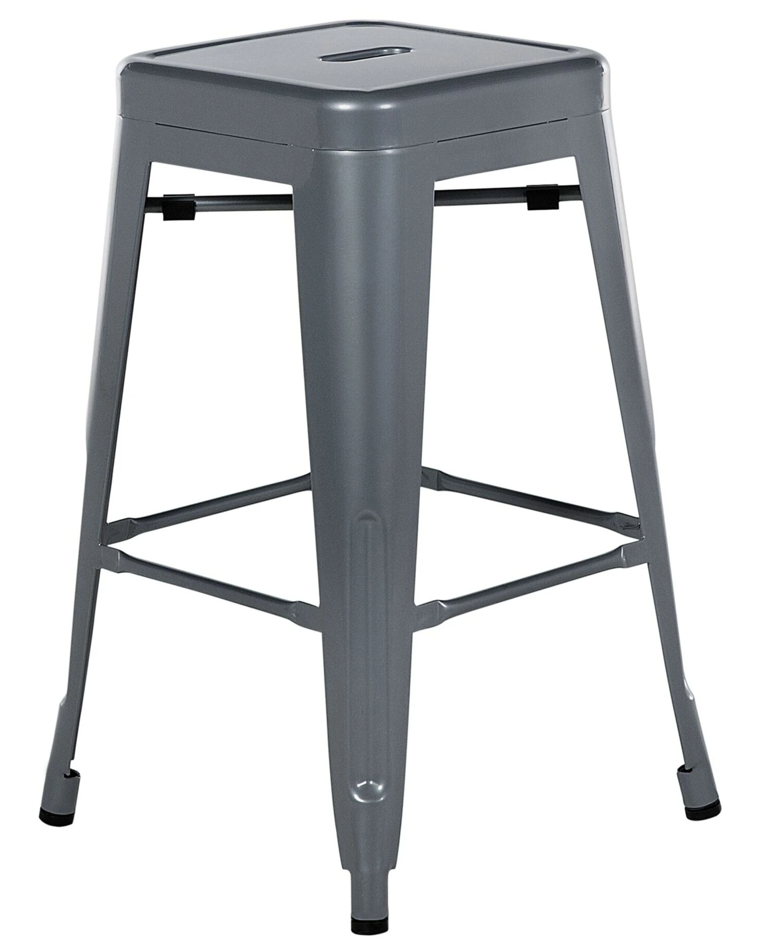 Set Of 2 Metal Stools 60 Cm Grey CABRILLO - Image 3