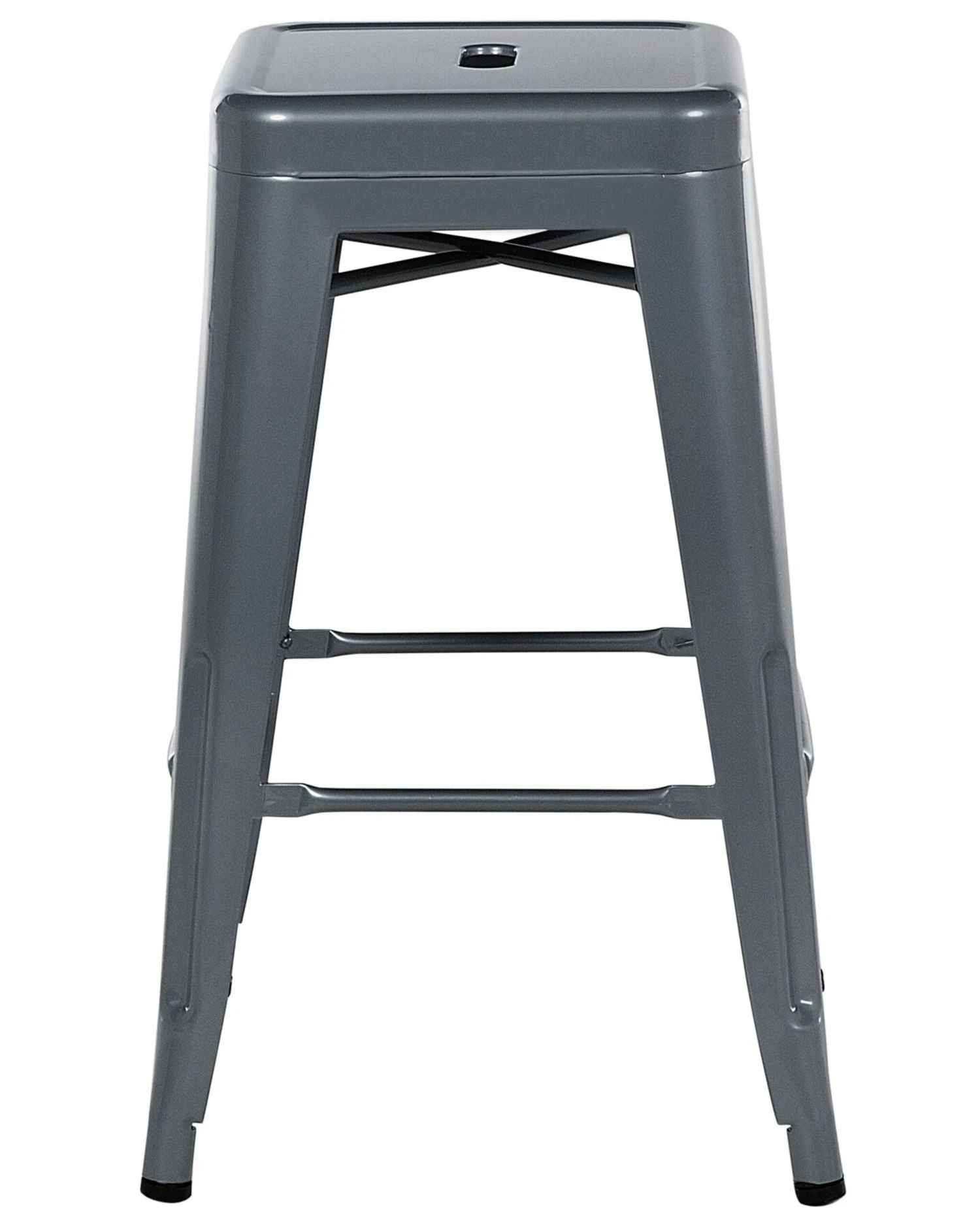 Set Of 2 Metal Stools 60 Cm Grey CABRILLO - Image 4