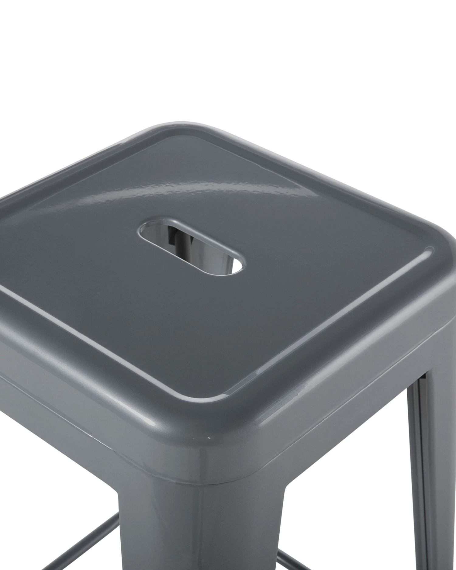 Set Of 2 Metal Stools 60 Cm Grey CABRILLO - Image 5