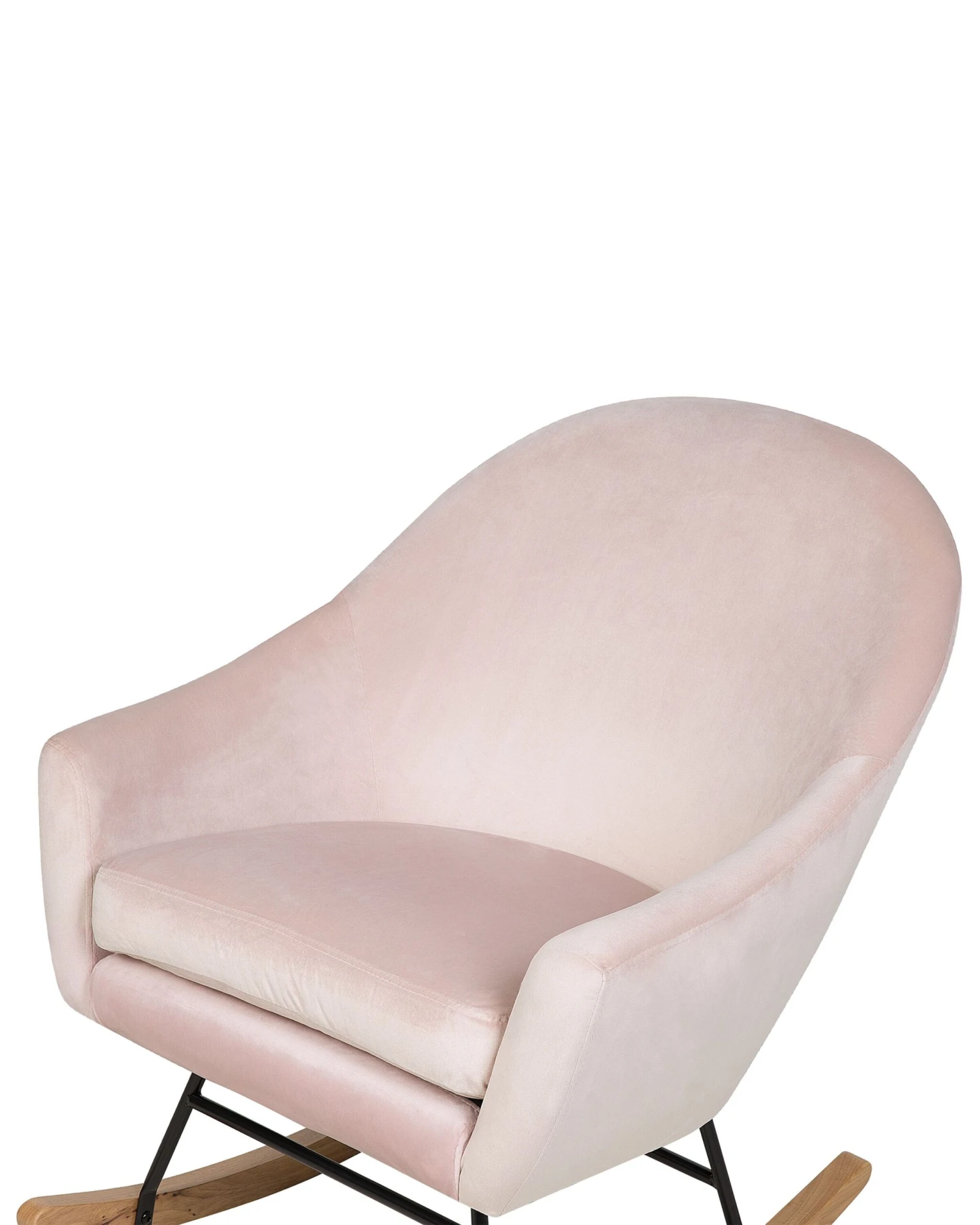 Velvet Rocking Chair Pink OXIE - Image 8