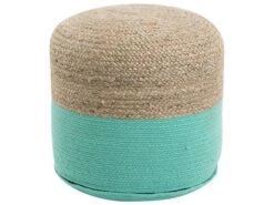Jute Woven Pouffe Mint Green DALAMA