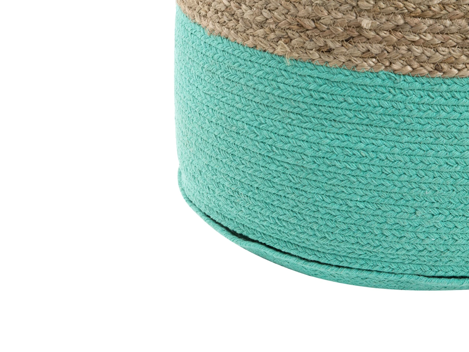 Jute Woven Pouffe Mint Green DALAMA - Image 4