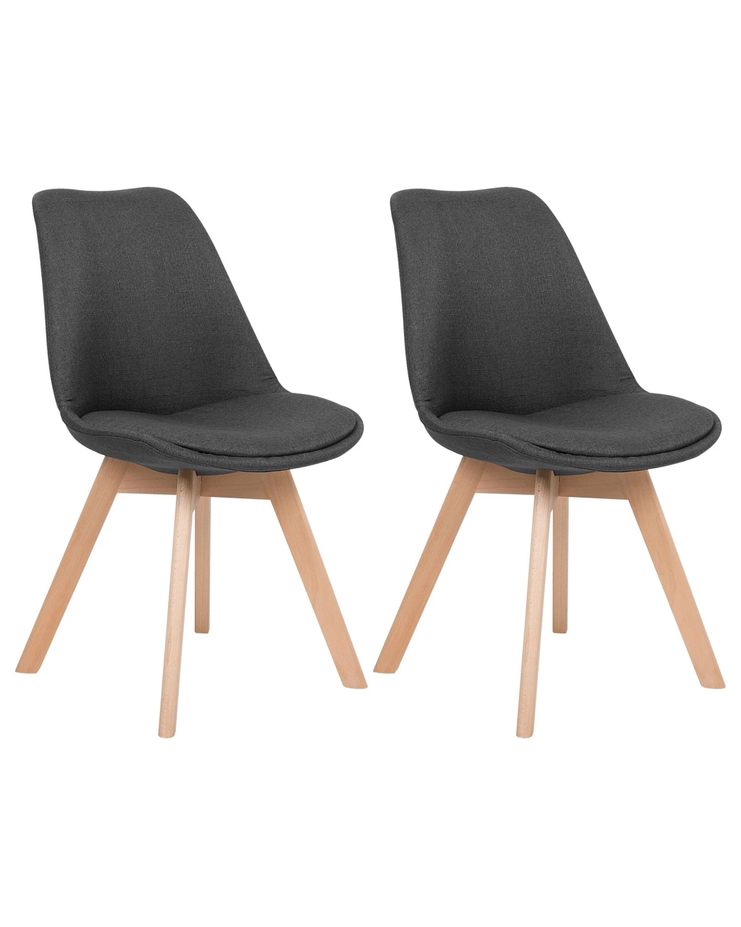 Set Of 2 Fabric Dining Chairs Dark Grey DAKOTA II
