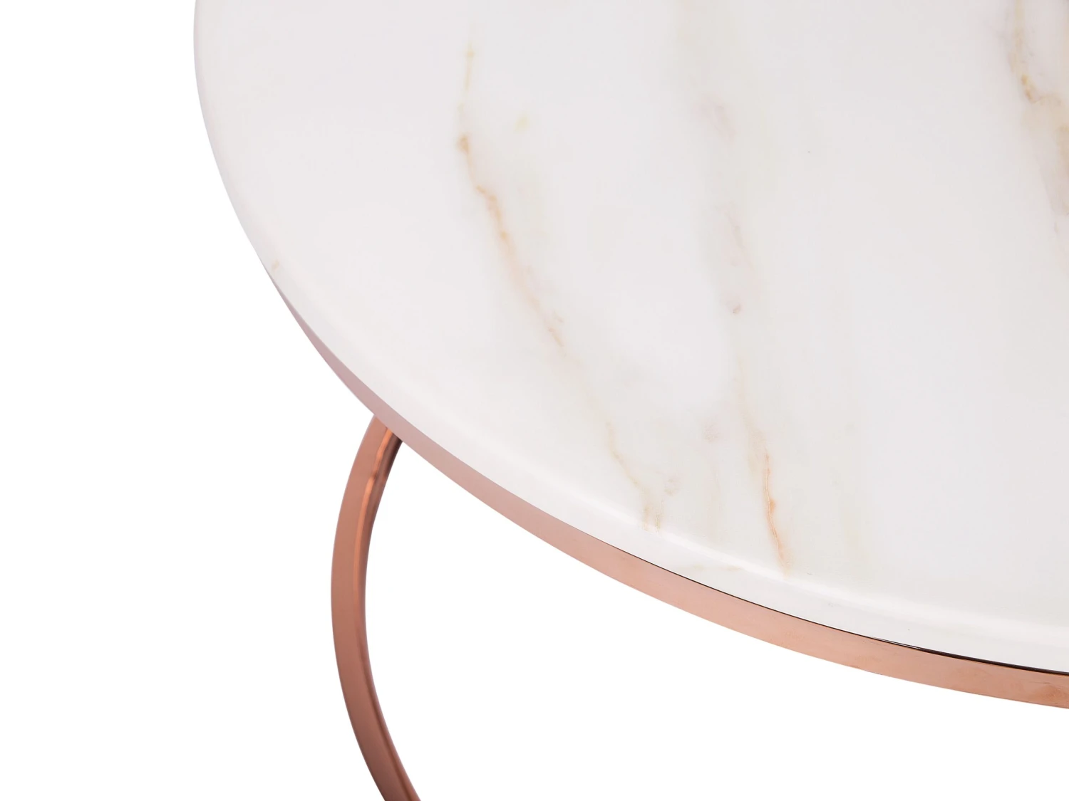 Coffee Table Beige Marble Effect With Copper CORAL - Image 3