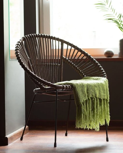 Rattan Accent Chair Brown SARITA - Image 2