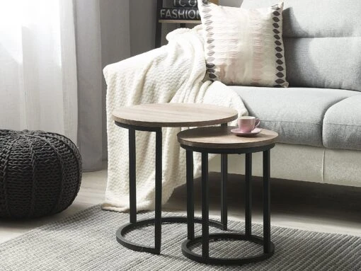 Nest Of 2 Tables Dark Wood DIXIE - Image 2