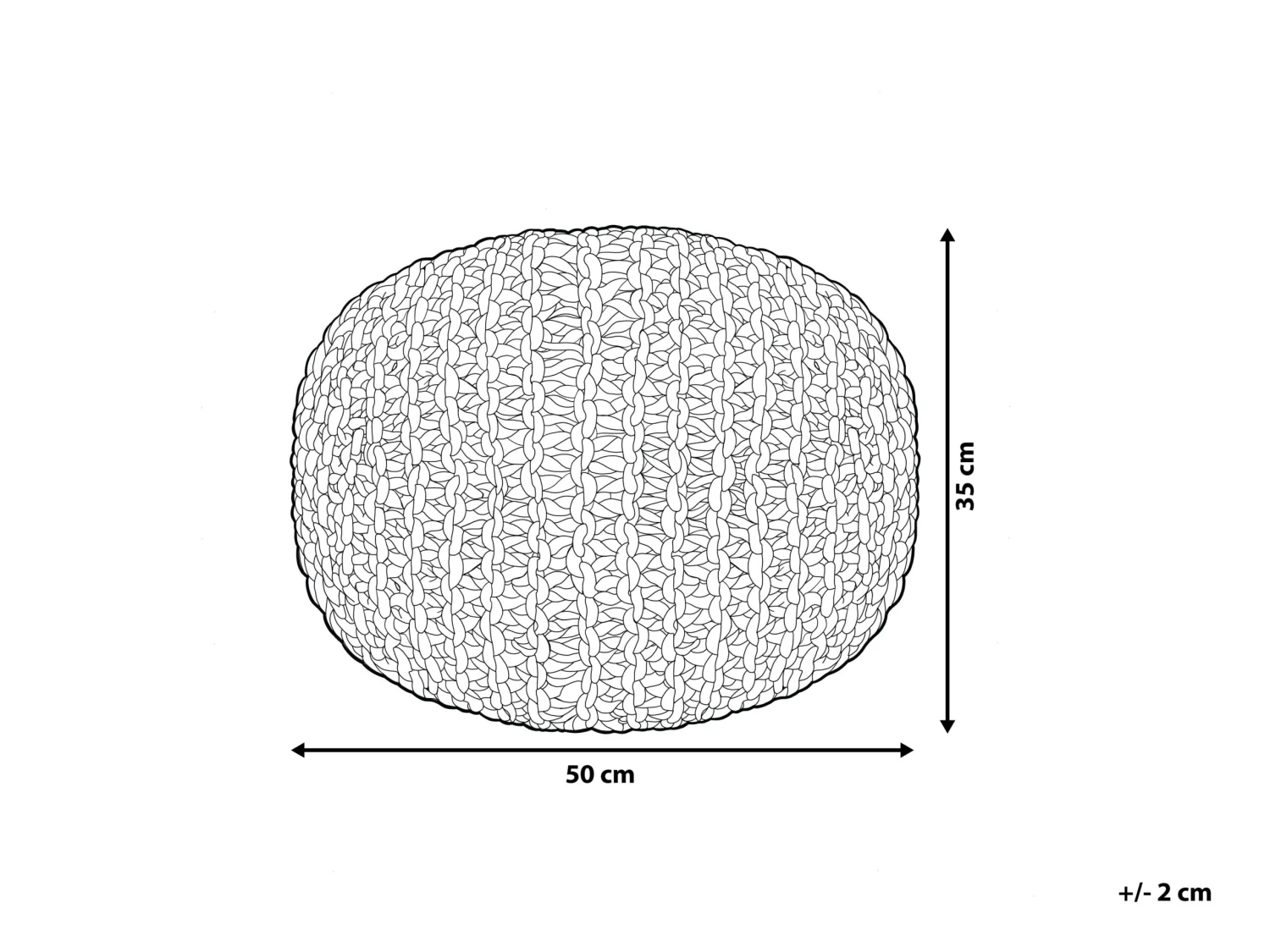 Cotton Knitted Pouffe 50 X 35 Cm Yellow CONRAD II - Image 10