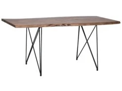Acacia Dining Table Light Wood With Black MUMBAI Various Sizes