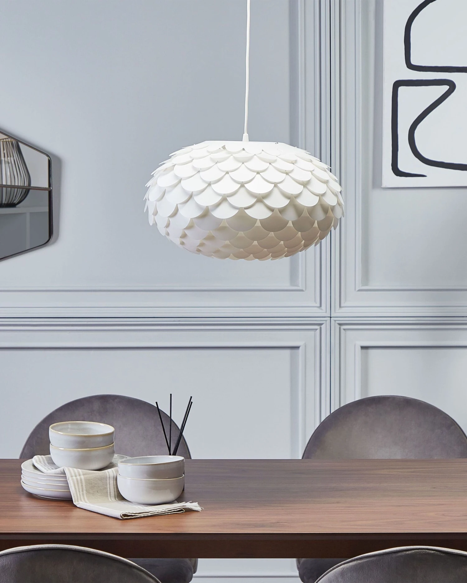 Pendant Lamp White ERGES - Image 3
