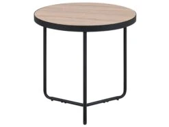 Coffee Table Light Wood With Black MELODY Medium