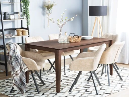 Set Of 2 Fabric Dining Chairs Beige MONEE - Image 7