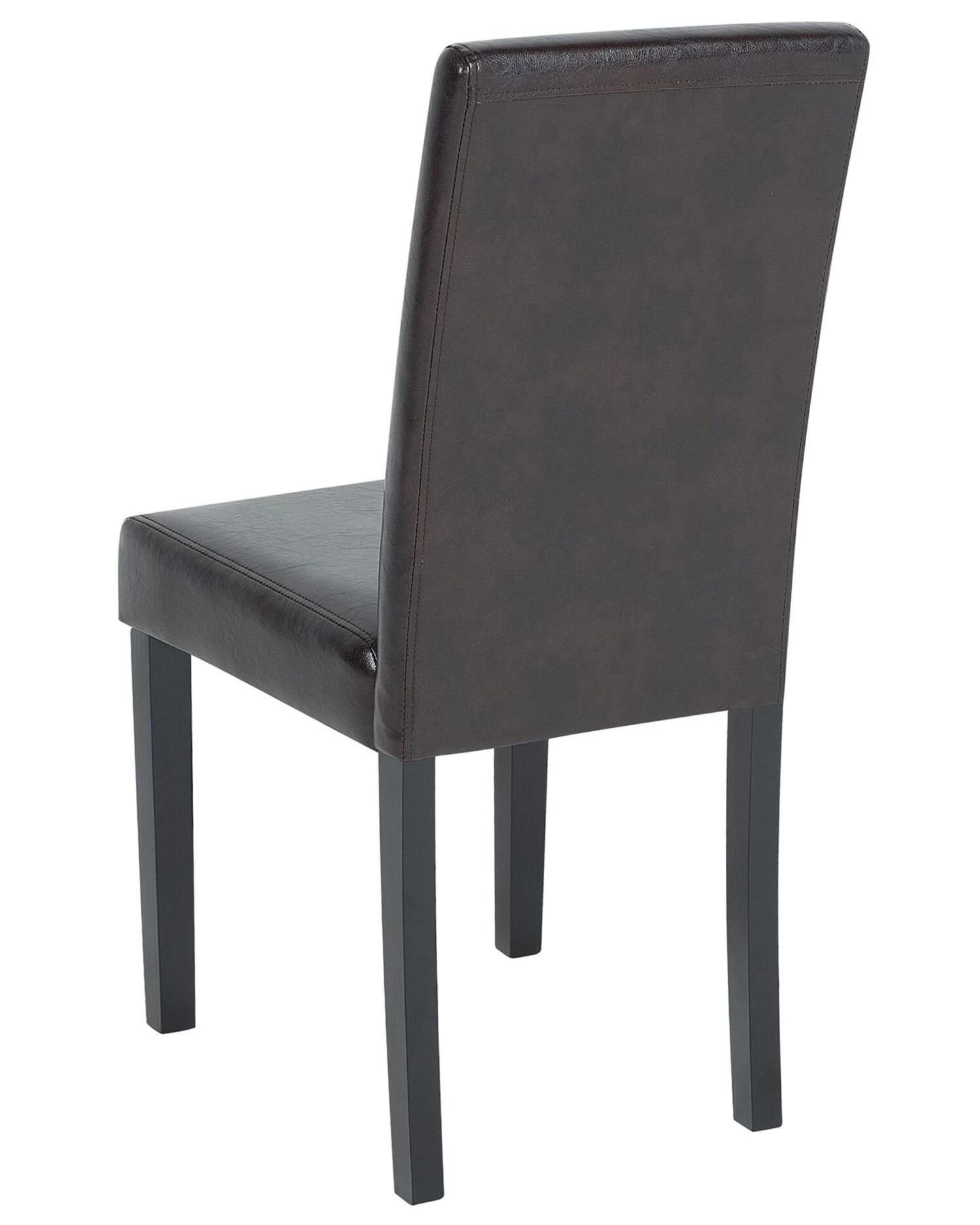 Set Of 2 Faux Leather Dining Chairs Dark Brown BROADWAY - Image 4