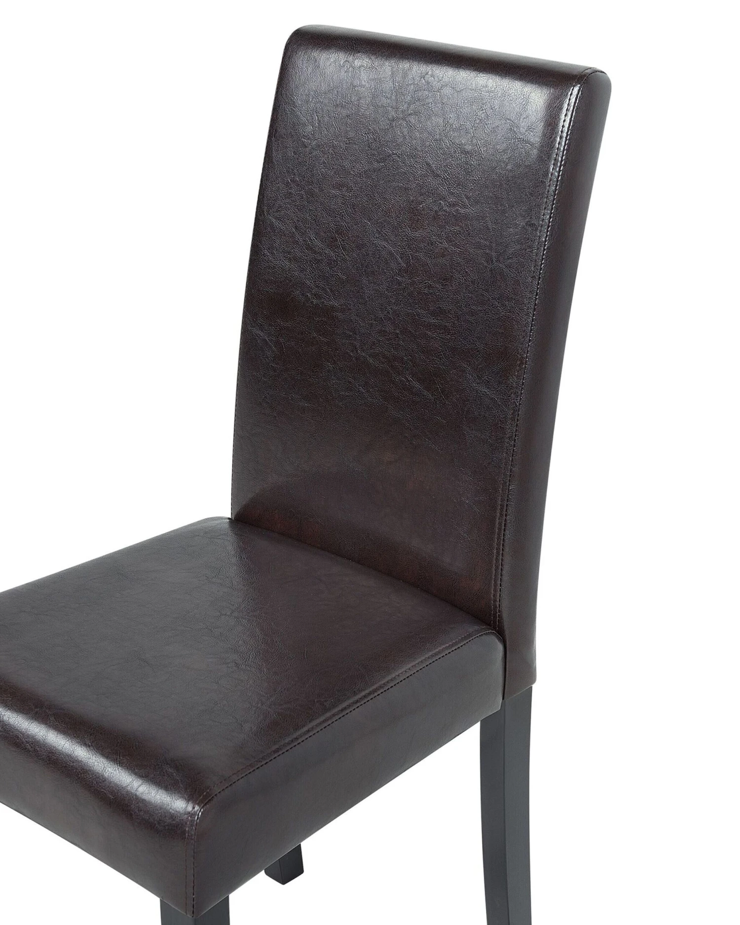 Set Of 2 Faux Leather Dining Chairs Dark Brown BROADWAY - Image 5