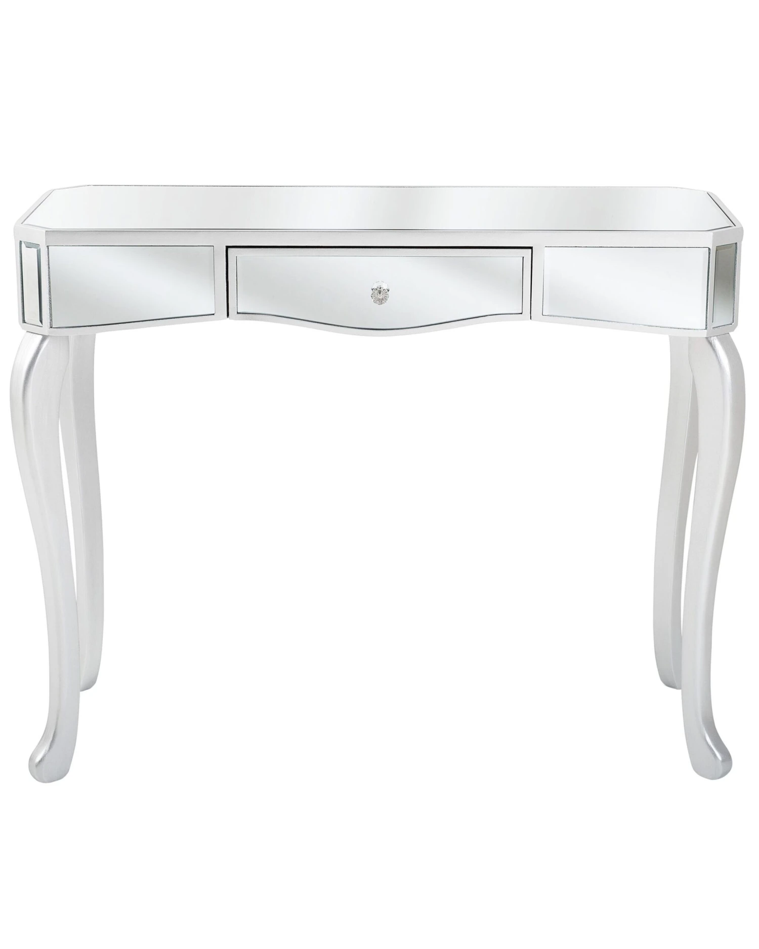 Drawer Console Table Mirror Effect Silver CARCASSONNE - Image 4