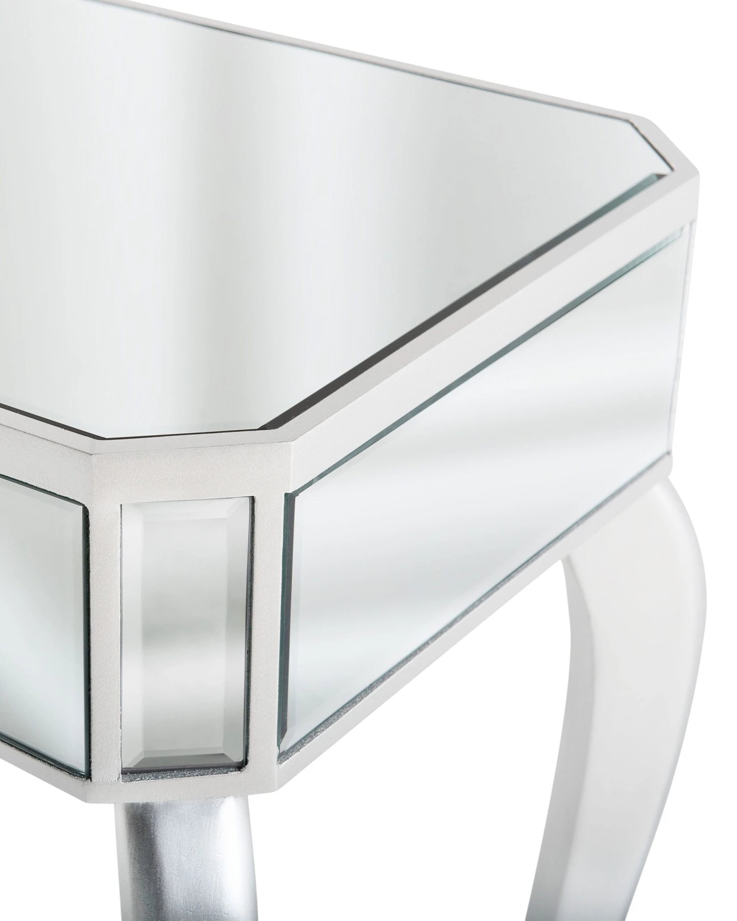 Drawer Console Table Mirror Effect Silver CARCASSONNE - Image 6