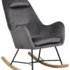 Velvet Rocking Chair Dark Grey ARRIE