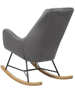 Velvet Rocking Chair Dark Grey ARRIE -Furniture Store undef src sa picid 745353 type whitesh image
