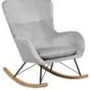 Velvet Rocking Chair Light Grey ELLAN -Furniture Store undef src sa picid 745360 type whitesh image