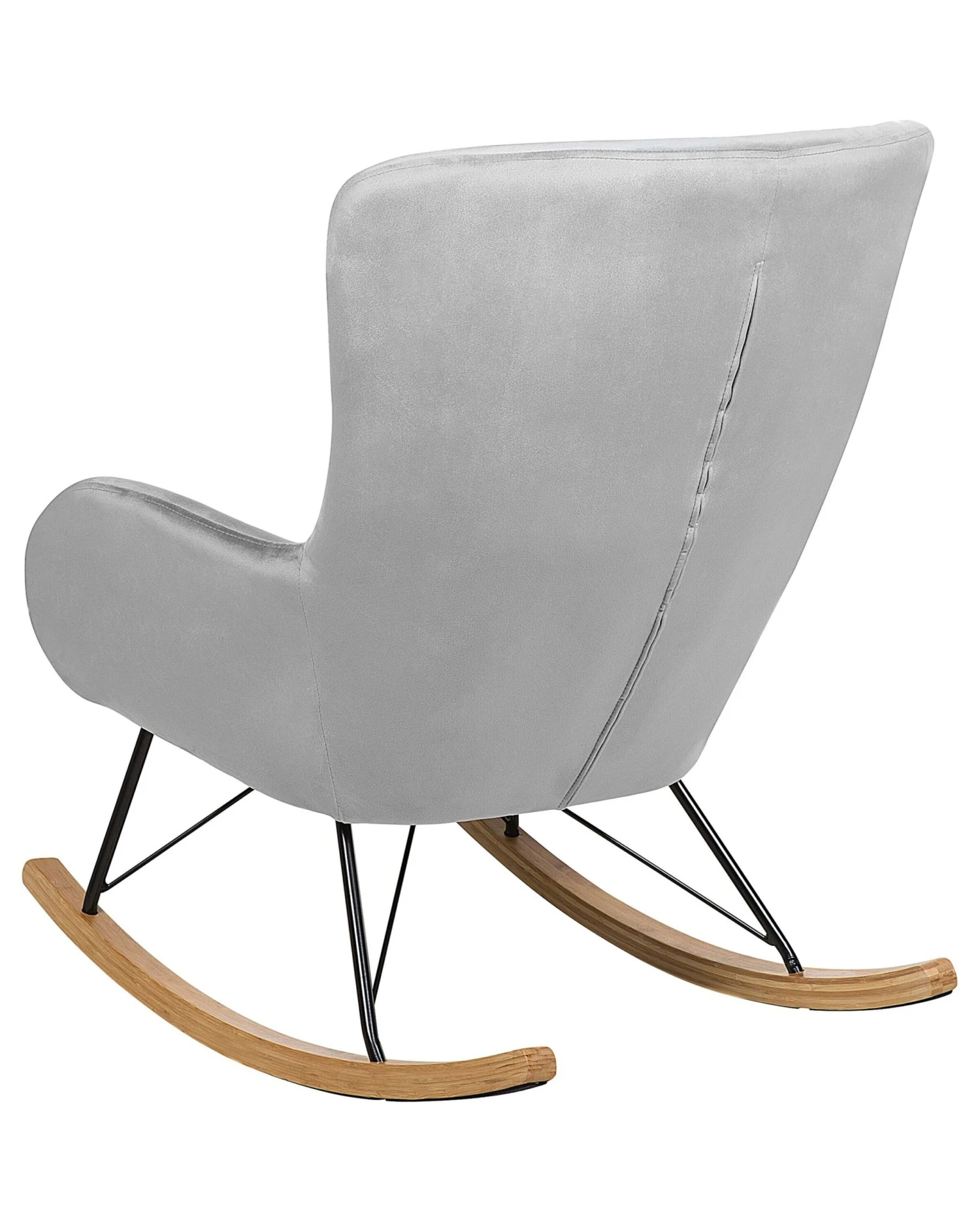 Velvet Rocking Chair Light Grey ELLAN - Image 7