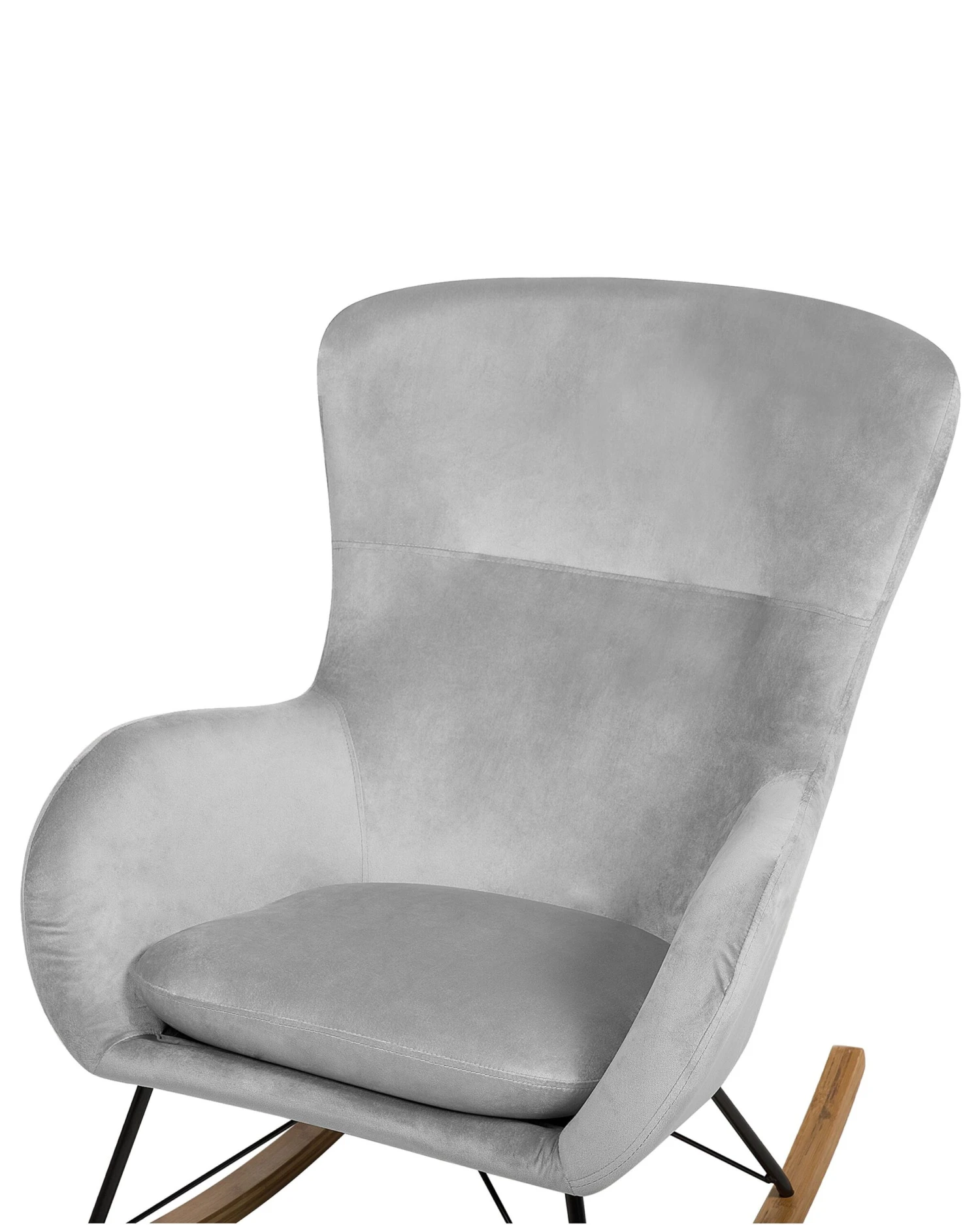 Velvet Rocking Chair Light Grey ELLAN - Image 8