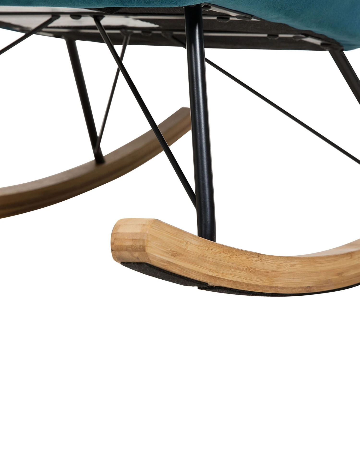 Velvet Rocking Chair Sea Blue ELLAN - Image 8