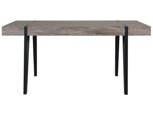 Dining Table Dark Wood With Black ADENA Various Sizes - Image 4