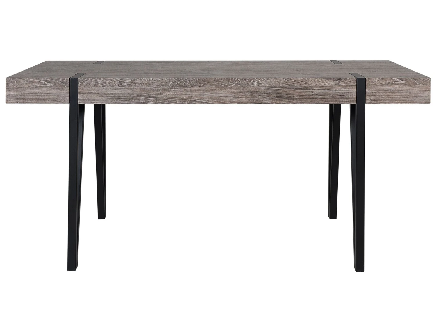 Dining Table Dark Wood With Black ADENA Various Sizes - Image 4