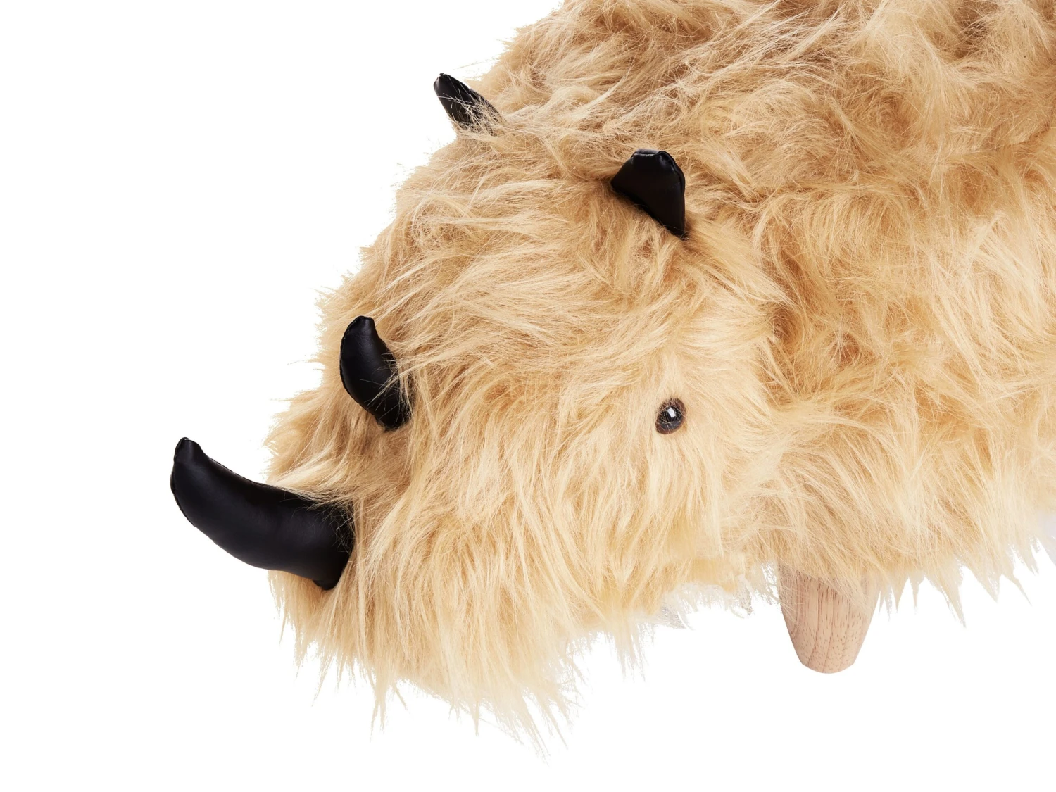 Faux Fur Animal Stool Sand Beige WOOLLY - Image 6