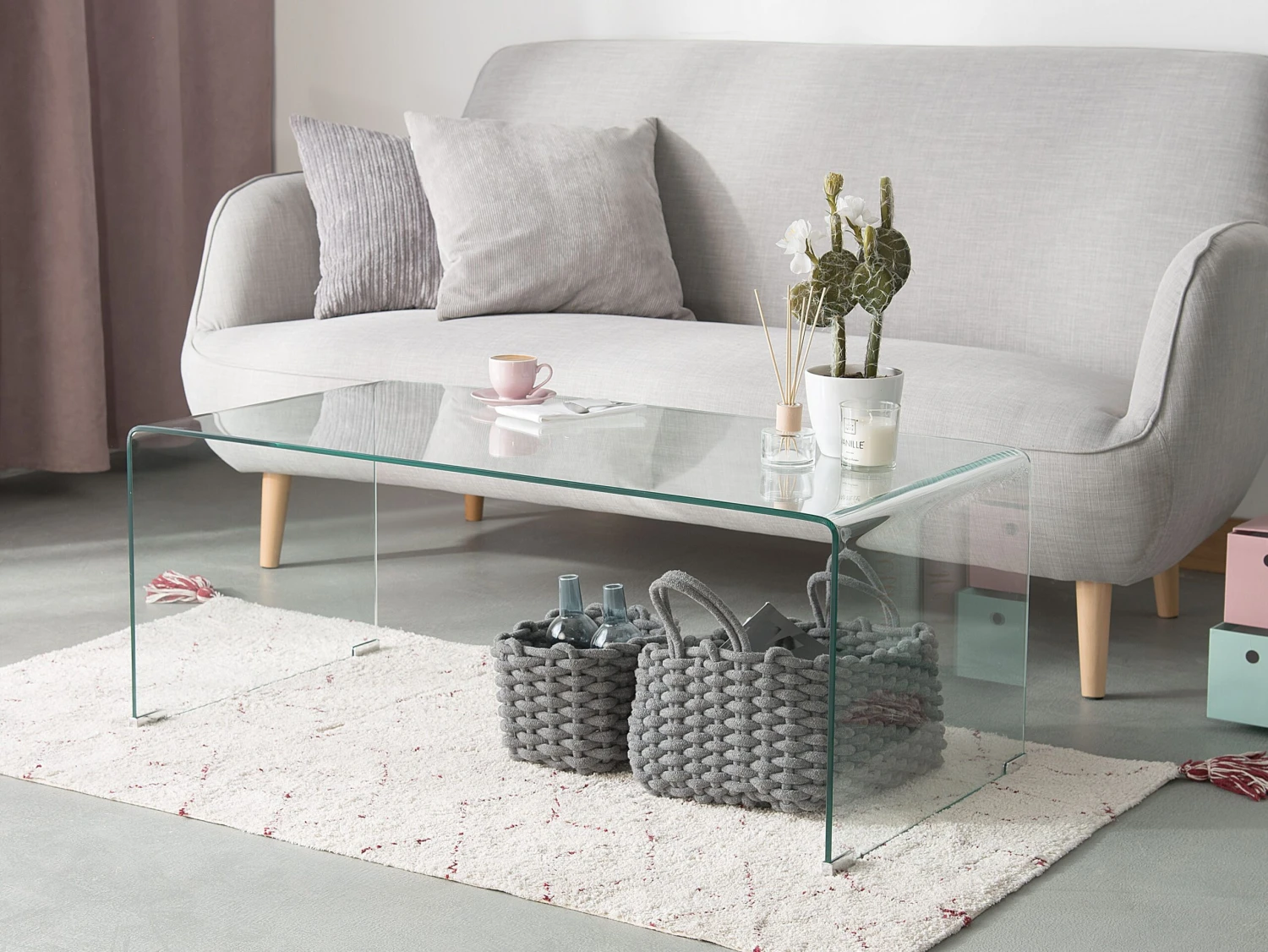 Glass Coffee Table Transparent KENDALL - Image 2