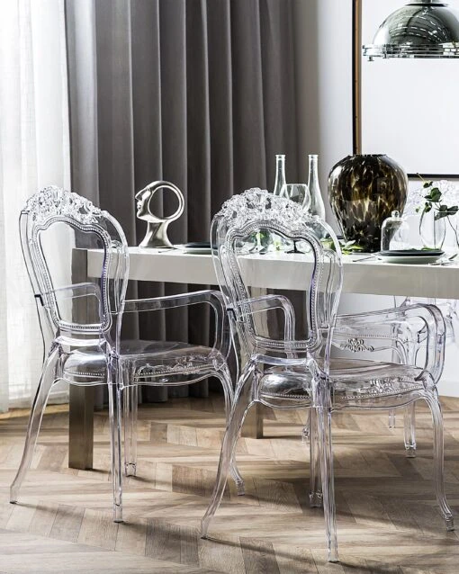 Set Of 2 Accent Chairs Acrylic Transparent VERMONT II - Image 2