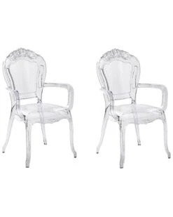 Set Of 2 Accent Chairs Acrylic Transparent VERMONT II