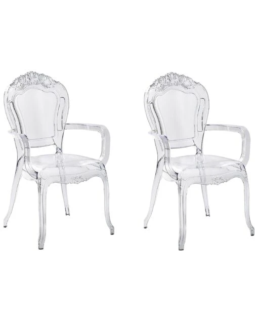 Set Of 2 Accent Chairs Acrylic Transparent VERMONT II