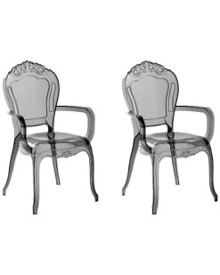 Set Of 2 Accent Chairs Acrylic Transparent Black VERMONT II