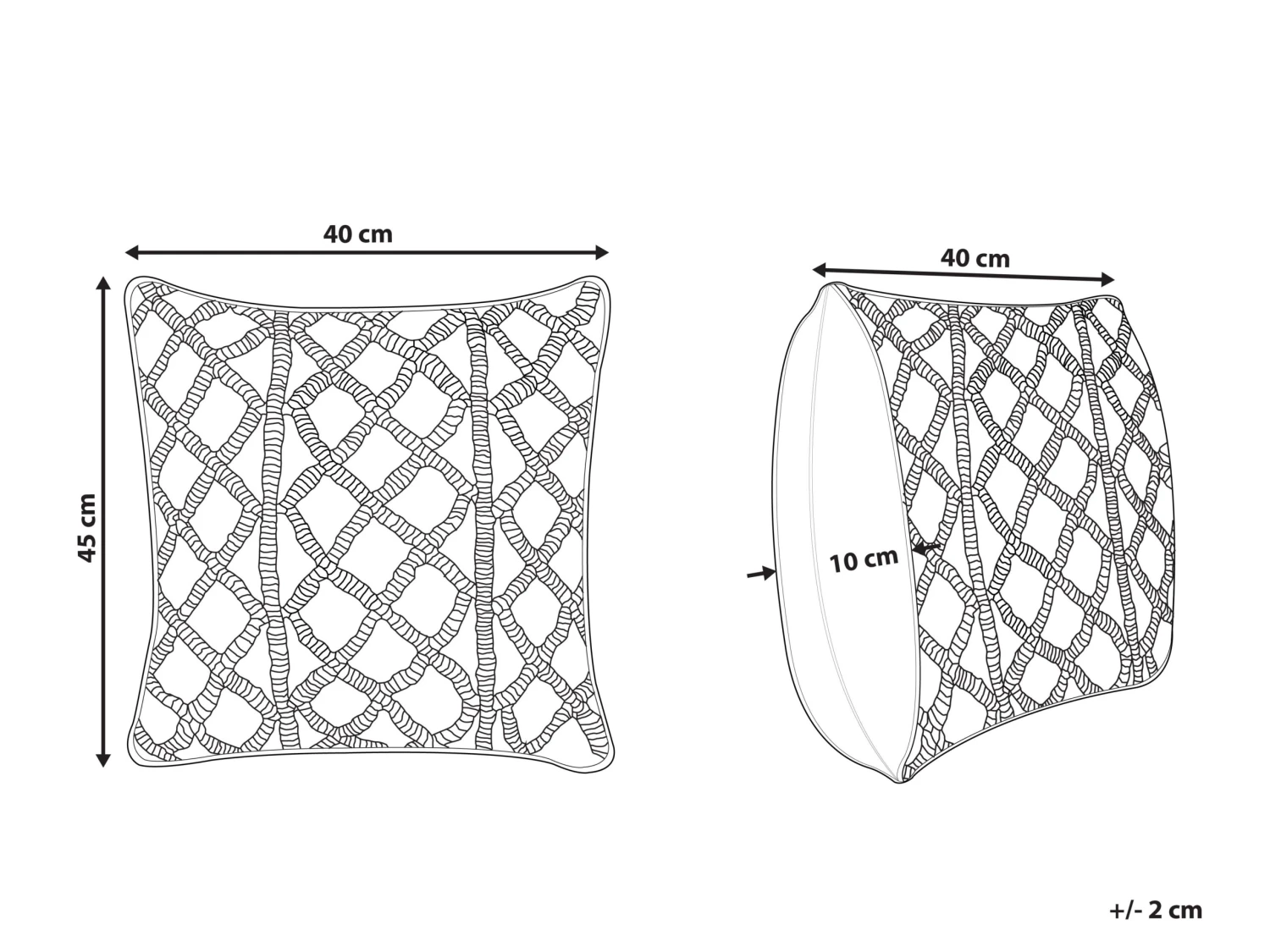 Cotton Macrame Cushion 45 X 40 Cm Blue GOREME - Image 9