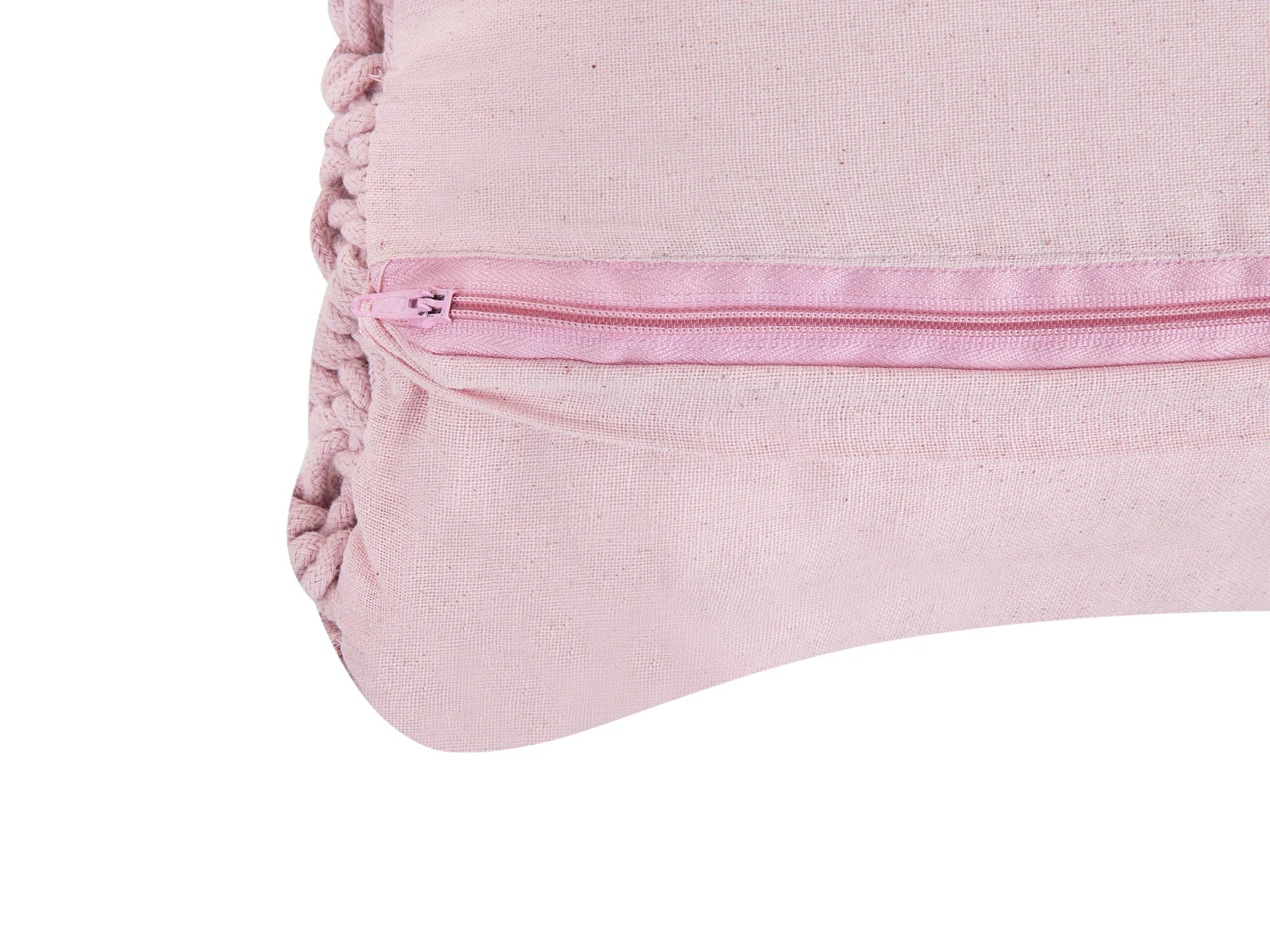 Cotton Macramé Cushion 45 X 40 Cm Pink KIZKALESI - Image 6