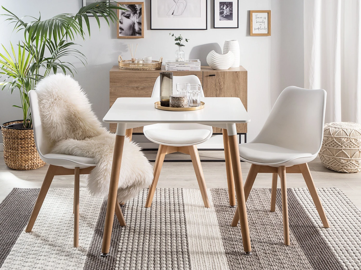 Dining Table 80 X 80 Cm White BUSTO - Image 3