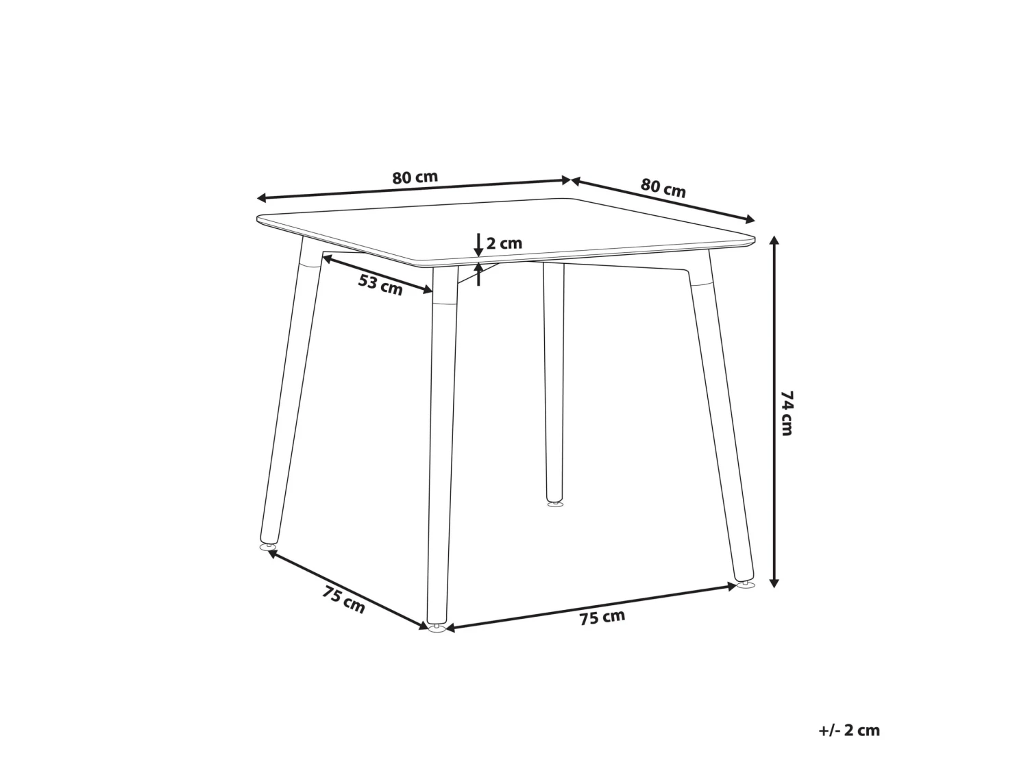 Dining Table 80 X 80 Cm White BUSTO - Image 9