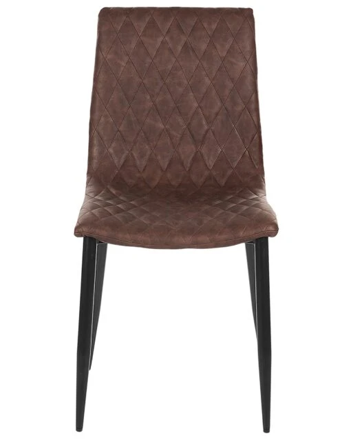 Set Of 2 Dining Chairs Faux Leather Brown MONTANA - Image 6